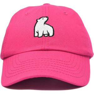 imageDALIX Polar Bear Embroidery Dad Hat Baseball Cap Mens WomensHot Pink