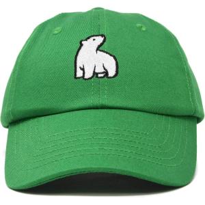 imageDALIX Polar Bear Embroidery Dad Hat Baseball Cap Mens WomensKelly Green