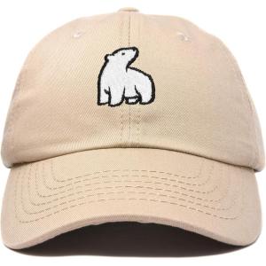 imageDALIX Polar Bear Embroidery Dad Hat Baseball Cap Mens WomensKhaki