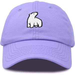 imageDALIX Polar Bear Embroidery Dad Hat Baseball Cap Mens WomensLavender