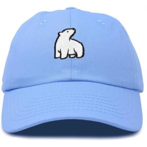 imageDALIX Polar Bear Embroidery Dad Hat Baseball Cap Mens WomensLight Blue