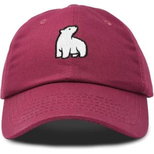 imageDALIX Polar Bear Embroidery Dad Hat Baseball Cap Mens WomensMaroon