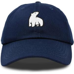 imageDALIX Polar Bear Embroidery Dad Hat Baseball Cap Mens WomensNavy Blue