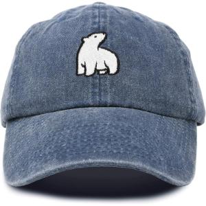 imageDALIX Polar Bear Embroidery Dad Hat Baseball Cap Mens WomensNavy Blue Vintage