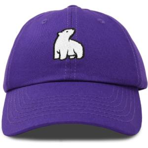 imageDALIX Polar Bear Embroidery Dad Hat Baseball Cap Mens WomensPurple