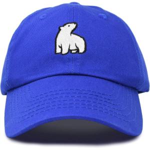 imageDALIX Polar Bear Embroidery Dad Hat Baseball Cap Mens WomensRoyal Blue