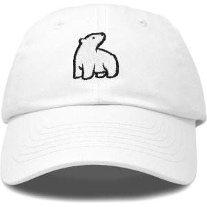imageDALIX Polar Bear Embroidery Dad Hat Baseball Cap Mens WomensWhite