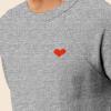imageDALIX Pixel Heart Embroidered Fleece Crewneck Long Sleeve Sweatshirt MensAthletic Heather