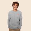 imageDALIX Pixel Heart Embroidered Fleece Crewneck Long Sleeve Sweatshirt MensAthletic Heather