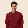 imageDALIX Pixel Heart Embroidered Fleece Crewneck Long Sleeve Sweatshirt MensCardinal Red