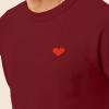imageDALIX Pixel Heart Embroidered Fleece Crewneck Long Sleeve Sweatshirt MensCardinal Red