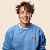 imageDALIX Pixel Heart Embroidered Fleece Crewneck Long Sleeve Sweatshirt MensCarolina Blue
