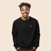 imageDALIX Pixel Heart Embroidered Fleece Crewneck Long Sleeve Sweatshirt MensDark Heather