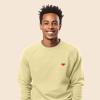 imageDALIX Pixel Heart Embroidered Fleece Crewneck Long Sleeve Sweatshirt MensFrench Vanilla