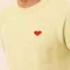 imageDALIX Pixel Heart Embroidered Fleece Crewneck Long Sleeve Sweatshirt MensFrench Vanilla