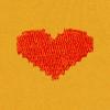 imageDALIX Pixel Heart Embroidered Fleece Crewneck Long Sleeve Sweatshirt MensGold