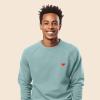 imageDALIX Pixel Heart Embroidered Fleece Crewneck Long Sleeve Sweatshirt MensHeather Blue Lagoon