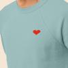 imageDALIX Pixel Heart Embroidered Fleece Crewneck Long Sleeve Sweatshirt MensHeather Blue Lagoon