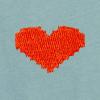 imageDALIX Pixel Heart Embroidered Fleece Crewneck Long Sleeve Sweatshirt MensHeather Blue Lagoon