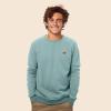 imageDALIX Pixel Heart Embroidered Fleece Crewneck Long Sleeve Sweatshirt MensHeather Blue Lagoon
