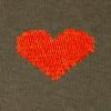 imageDALIX Pixel Heart Embroidered Fleece Crewneck Long Sleeve Sweatshirt MensHeather Olive