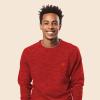 imageDALIX Pixel Heart Embroidered Fleece Crewneck Long Sleeve Sweatshirt MensHeather Red