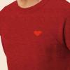 imageDALIX Pixel Heart Embroidered Fleece Crewneck Long Sleeve Sweatshirt MensHeather Red