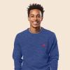imageDALIX Pixel Heart Embroidered Fleece Crewneck Long Sleeve Sweatshirt MensHeather True Royal