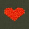 imageDALIX Pixel Heart Embroidered Fleece Crewneck Long Sleeve Sweatshirt MensMilitary Green