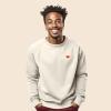 imageDALIX Pixel Heart Embroidered Fleece Crewneck Long Sleeve Sweatshirt MensNatural