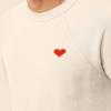 imageDALIX Pixel Heart Embroidered Fleece Crewneck Long Sleeve Sweatshirt MensNatural