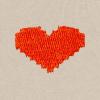 imageDALIX Pixel Heart Embroidered Fleece Crewneck Long Sleeve Sweatshirt MensNatural