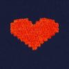 imageDALIX Pixel Heart Embroidered Fleece Crewneck Long Sleeve Sweatshirt MensNavy Blue
