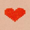 imageDALIX Pixel Heart Embroidered Fleece Crewneck Long Sleeve Sweatshirt MensPeach
