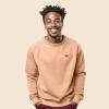 imageDALIX Pixel Heart Embroidered Fleece Crewneck Long Sleeve Sweatshirt MensPeach