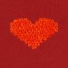 imageDALIX Pixel Heart Embroidered Fleece Crewneck Long Sleeve Sweatshirt MensRed
