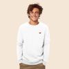 imageDALIX Pixel Heart Embroidered Fleece Crewneck Long Sleeve Sweatshirt MensWhite