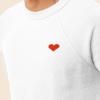 imageDALIX Pixel Heart Embroidered Fleece Crewneck Long Sleeve Sweatshirt MensWhite