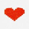imageDALIX Pixel Heart Embroidered Fleece Crewneck Long Sleeve Sweatshirt MensWhite
