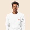 imageDALIX Pixel Heart Embroidered Fleece Crewneck Long Sleeve Sweatshirt MensWhite