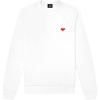 imageDALIX Pixel Heart Embroidered Fleece Crewneck Long Sleeve Sweatshirt MensWhite