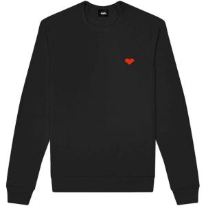imageDALIX Pixel Heart Embroidered Fleece Crewneck Long Sleeve Sweatshirt MensBlack