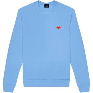imageDALIX Pixel Heart Embroidered Fleece Crewneck Long Sleeve Sweatshirt MensCarolina Blue