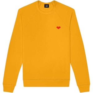 imageDALIX Pixel Heart Embroidered Fleece Crewneck Long Sleeve Sweatshirt MensGold