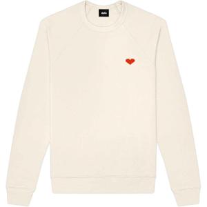 imageDALIX Pixel Heart Embroidered Fleece Crewneck Long Sleeve Sweatshirt MensNatural