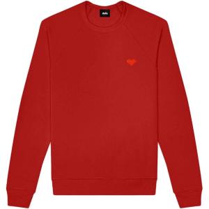 imageDALIX Pixel Heart Embroidered Fleece Crewneck Long Sleeve Sweatshirt MensRed