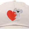 imageCute Koala with Heart Hat Womens Embroidered Baseball CapBeige