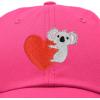 imageCute Koala with Heart Hat Womens Embroidered Baseball CapHot Pink