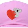imageCute Koala with Heart Hat Womens Embroidered Baseball CapLight Pink