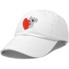 imageCute Koala with Heart Hat Womens Embroidered Baseball CapWhite